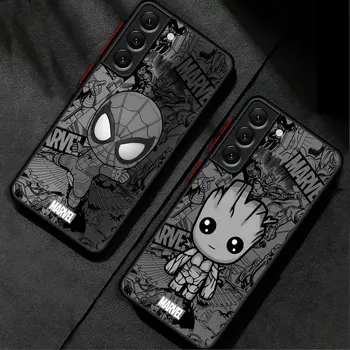 Marvel Spider Man Groot Чехол для Samsung Galaxy S22 5G S23 Ultra S20 FE S21 Plus S10 S10 Lite S9 S20Ultra Чехол Прозрачный Матовый
