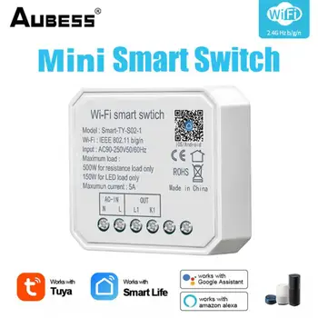Mini Tuya Alice Smart Home 2/1 Gang WIFI Switch Беспроводной релейный модуль Smart APP Control для Alexa Home Yandex