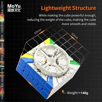 Moyu Aoshi WRM 6X6X6 Магнитный Magic Speed Cube Без наклеек Профессиональные игрушки-непоседы Aoshi 6x6 Cubo Magico Puzzle