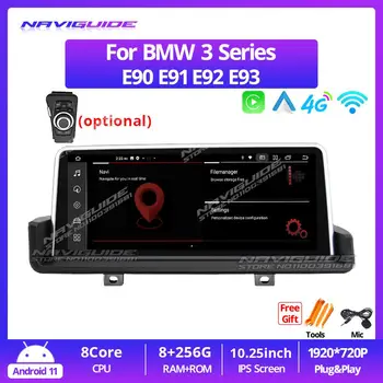 NAVIGUIDE 10.25'' Автомагнитола для BMW E90 Carplay Screen Android Auto для BMW 3 серии E90 E91 E92 E93 2005-2012 4G Multimedia GPS