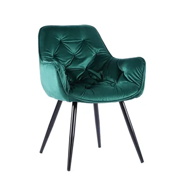 Nordic Luxury Modern Accent Мебель для гостиной Мягкая серая бархатная ткань Sillas Крытый стул с подлокотником