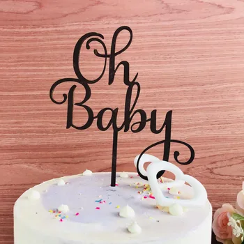 Oh Baby Cake Topper, Девочки или мальчика Baby Shower Cake Decoration Supplies, Baby Birthday Acrylic Commemorative Cake Topper