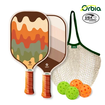 Orbia Sports Наборы ракеток для пиклбола с сетчатой сумкой Comefort Grip Grapgite Pro Glass Fiber Pickleball Paddle Sets 4 мяча