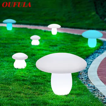 OUFULA Уличные грибные газонные лампы с дистанционным управлением Белый солнечный 16 цветов Светлый водонепроницаемый IP65 для украшения сада