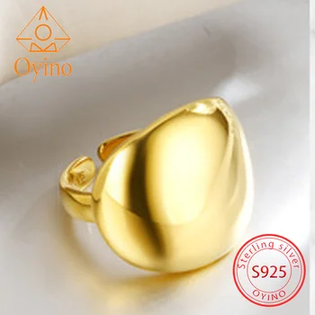 Oyino NEW S925 Стерлинговое серебро Роскошь Преувеличенный Тренд Мужское и женское универсальное кольцо Полированное Регулируемое