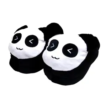 Panda Тапочки Милые плюшевые тапочки Женские нескользящие забавные зимние теплые тапочки для гостиной, спальни, общежития, квартиры, домашних тапочек