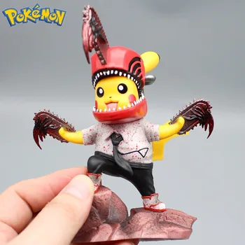 Pet Elf Electric Sawman Gk Gaming World Skin Changing First Bullet Pikachu Electric Second Handmade Decoration Model Gift