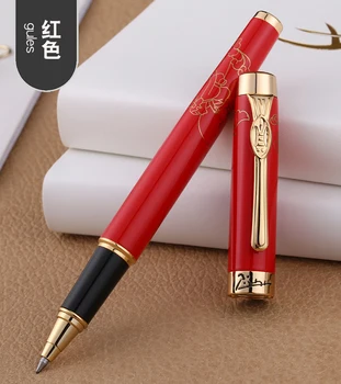 Picasso 933 Металлическая блестящая красная шариковая ручка Золотая отделка Многоразовая чернильная ручка Роскошный набор ручек для письма