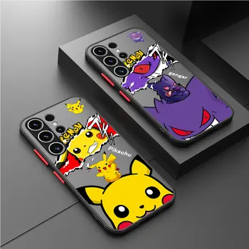 Pokemon Pikachu Аниме Матовый чехол для Samsung Galaxy S23 S22 S20 S21 FE S10 S9 Plus Capa Note 20 Ultra 10 Lite Phone Fundas