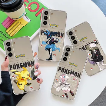 Pokemon Pikachu Аниме Прозрачный чехол для Samsung Galaxy S23 S22 S20 FE S21 S10 S9 Plus Note 20 Ultra 10 Lite Прозрачная оболочка телефона
