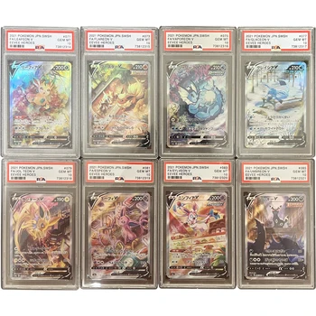 Pokemon PSA Eeveelution V Umbreon Sylveon Glaceon Collection Card PTCG Copy Version 10Points Rating Card Anime Game Card Toy