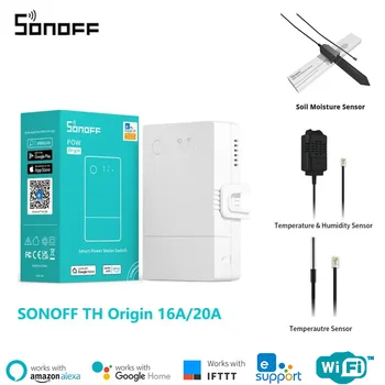 SONOFF TH Origin WiFi Smart Switch 16A 20A с мониторингом температуры и влажности Поддержка автоматизации умного дома Alexa Google Home