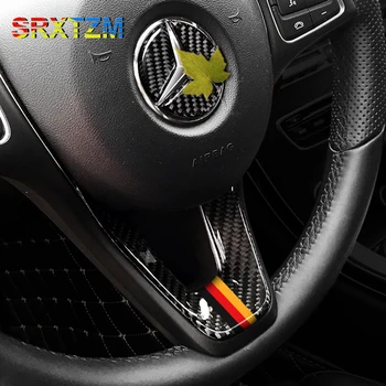 SRXTZM для Mercedes C Class W204 W205 W211 W203 Углеродное волокно модификация автомобиля модификация интерьер наклейка Эмблема рулевого колеса 3D наклейка