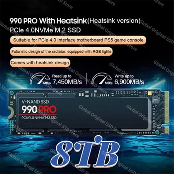 SSD NVMe M2 4 ТБ 2 ТБ 1 ТБ Жесткий диск PCIe 4.0 x 4 990PRO NGFF SSD Внутренний твердотельный накопитель Жесткий диск для ноутбука Настольный ноутбук