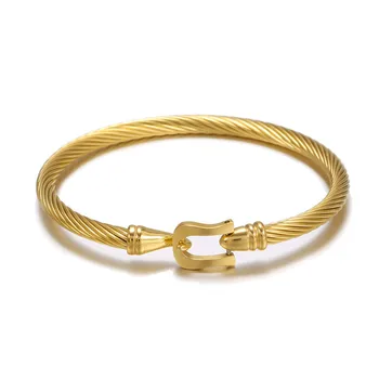 Street Hip Hop Bangle Краткий дизайн браслет-манжета из нержавеющей стали для женщин и мужчин Браслет из черного золота серебристого цвета Браслет