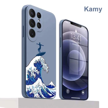  Surf Riding Pattern Чехлы для телефонов Samsung Galaxy S23 S22 S21 FE Ultra Plus 5G Задняя крышка