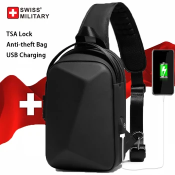 SWISS Модная многофункциональная нагрудная сумка Мужская противоугонная водонепроницаемая сумка через плечо Мужские сумки через плечо Нагрудный пакет для деловых путешествий