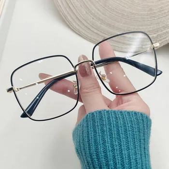 Trend Blue Light Блокирующие очки для короткого зрения Большие очки в бриллиантовой оправе Готовые оптические очки для близорукости от 0 до -6.0