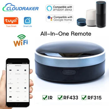 Tuya IR RF 433/315 Универсальный интеллектуальный пульт дистанционного управления WIFI для телевизора AC Шторы Рольставни Работает с Alexa Google Home Siri