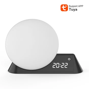 Tuya Wifi Sleep Artifact Smart Wake Up Light с будильником 15 Успокаивающий звук RGBW Цветовая поддержка Alexa Home