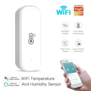 Tuya Wifi Zigbee Умный датчик температуры и влажности Умный дом Внутренний гигрометр Термометр Работа с Alexa Google Home