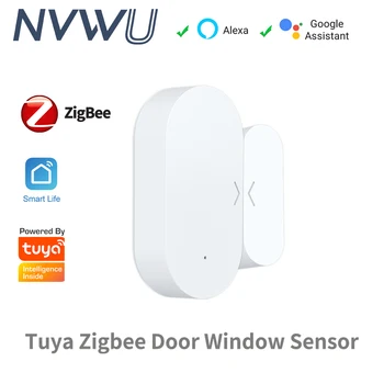 Tuya Zigbee Датчик дверного окна Охранная сигнализация Умный дом Автоматизация безопасности Умная жизнь Работа с Alexa Google Home