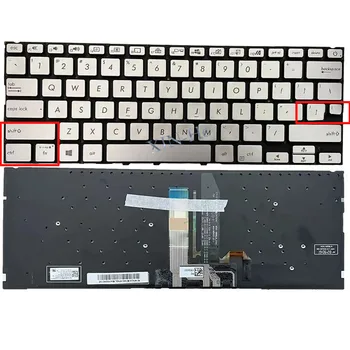 US Backilt Клавиатура для ноутбука ASUS X432 UX432 S432 X432 K432 V432 K432FL Серебряная клавиатура
