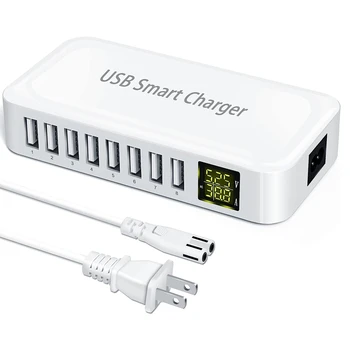 USB зарядная станция 60 Вт / 12 А USB Smart Charger Многопортовый зарядный концентратор со светодиодным дисплеем - Разъем США