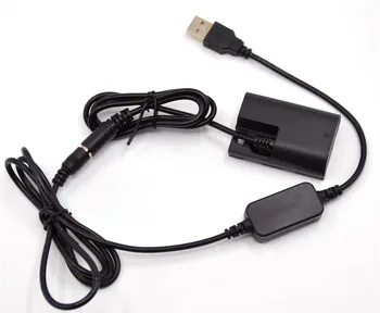 USB-кабель питания + соединитель постоянного тока DR-E6 LP E6 Фиктивный аккумулятор для камеры Canon EOS 5D Mark II III 5D2 5D3 6D 7D 60D