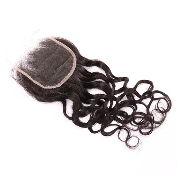  Water Wave Кружевная Застежка 10-22 Дюймов Бразильский Remy 4x4 HD Кружевные Застежки 100% Человеческие Волосы Для Женщин