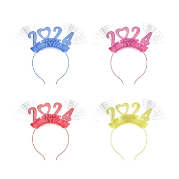 Y166 Светодиодная новогодняя повязка на голову, светящаяся повязка на голову для женщин Девочки Детские аксессуары для волос