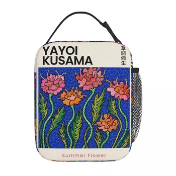 Yayoi Kusama Летняя цветочная выставка Мерч Изолированная сумка для ланча для работы Коробка для еды Герметичный охладитель Thermal Bento Box