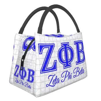 Zeta Phi Beta Logo Термоизолированная сумка для обеда Женская портативная сумка для обеда для офиса На открытом воздухе Еда Коробка с едой