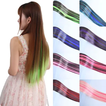 Zolin BrownHighlight Piano Color One Piece 5Clips Clip In Hair Extension Синтетические длинные прямые волосы Шиньоны для женщин