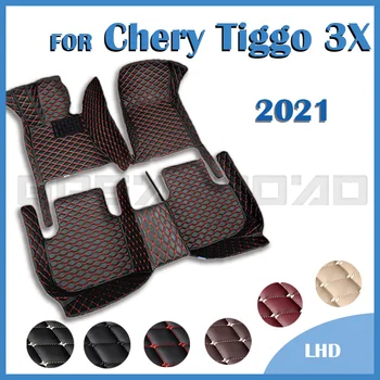 Автомобильные коврики для Chery Tiggo 3X 2021 Пользовательские автомобильные накладки для ног Автомобильный ковровый чехол Аксессуары для интерьера