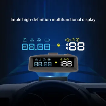 Автомобильный универсальный проекционный дисплей Автомобильный дисплей HUD Автомобильный HD Скоростной цифровой проектор OBD2 II EUOBD Автомобильный HUD Проекционный дисплей 4F Аксессуар