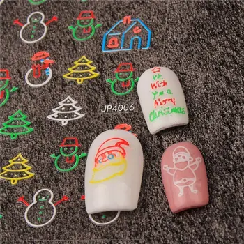 Аксессуары Санта-Клаус Рождественская елка Снеговик Наклейки для ногтей Рождественские наклейки для ногтей Снежинка Наклейки для ногтей Украшения для дизайна ногтей