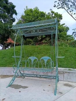 американский стиль кантри на открытом воздухе кованое железо качели двор сад вилла кресло-качалка винтажное двойное подвесное кресло для отдыха колыбель
