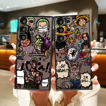 Аниме One Piece Крутой чехол для телефона для Samsung Galaxy S23 S22 S21 S20 FE S10 S9 S8 Plus Ultra 5G Матовый полупрозрачный