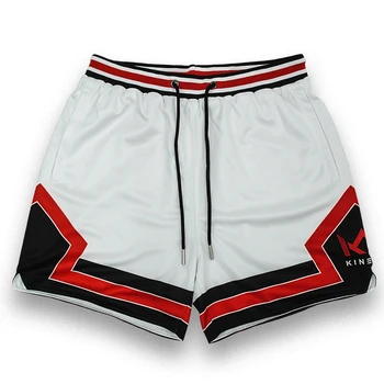 Баскетбол Спортивные шорты Мужские свободный пояс Американские бальные штаны Быстросохнущие сетчатые спортивные пятиминутные шорты Летняя уличная одежда