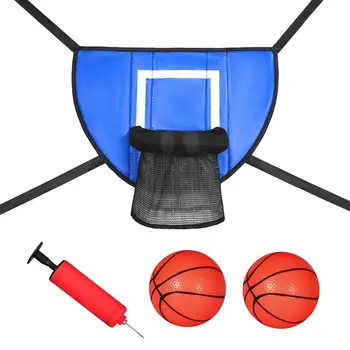 Батутное баскетбольное кольцо с баскетбольным мячом и насосом Легкий плинтус Аксессуары для батута для детей, взрослых, мальчиков, девочек