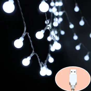 белый матовый шар светильник гирлянда USB кемпинг светильник гирлянда свадебное украшение маленький цветной свет макет атмосфера свет