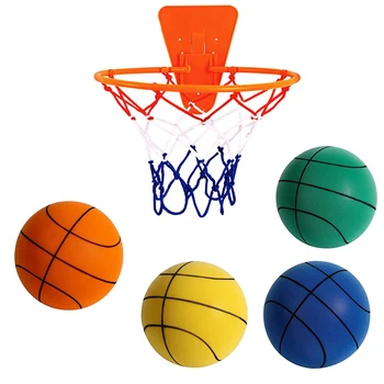  Бесшумная тренировка Баскетбол Пенопласт высокой плотности Крытые спортивные мячи Мягкие надувные мячи Детские спортивные тренировки для взрослых Получить бесплатную сетку