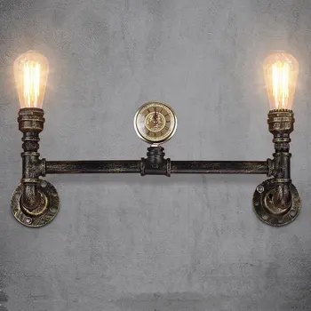  Винтажный настенный светильник в индустриальном стиле Креативный коридор Проход Железная труба Лампа Гостиная Спальня Прикроватный настенный светильник бюстгальтер
