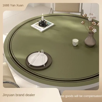 Высококачественная круглая скатерть, стираемая и моющаяся круглый коврик для стола Простая накладка для износа шахматного стола