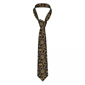  Галстук из черного золота Китай Китайский Дракон Крутые Галстуки Галстук 3D-печатный галстук для вечеринок 8 см шириной