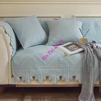 Гостиная Нескользящие французские стеганые хлопковые чехлы для дивана в стиле ретро для дивана полотенце коврик подушка чехол диван мебель протектор чехол