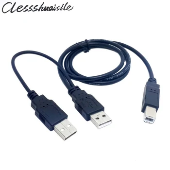 Двойной штекерный кабель USB 2.0 к стандартному штекеру B 80 см для принтера, сканера и внешнего жесткого диска