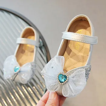 Дети Младенец Малыш Малыш Малыш Мэри Джейн Лолита Кожаные Туфли Для Девочек Скольжение На Корейских Пайетках Принцесса Хрустальная Обувь Для Вечеринок Новинка 2024