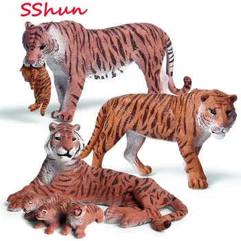 Детская симуляция статическая твердая модель дикого животного красный тигренок самец тигр костюм ручной работы